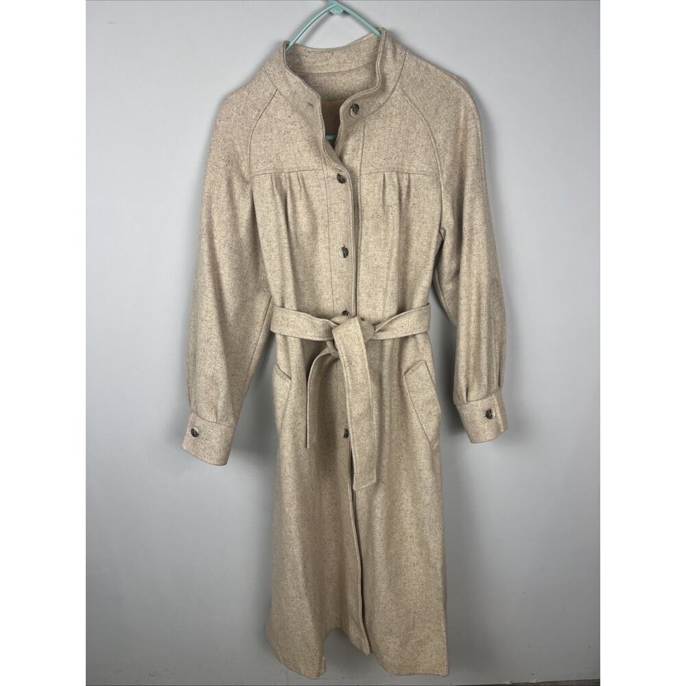 Vintage Fashions By Jill Jr Wool Blend Tweed Coat Beige Women’s *Read For Size L